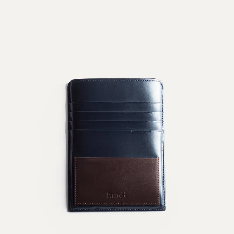 Porte passeport en cuir ~ FLETCHER - MARINE