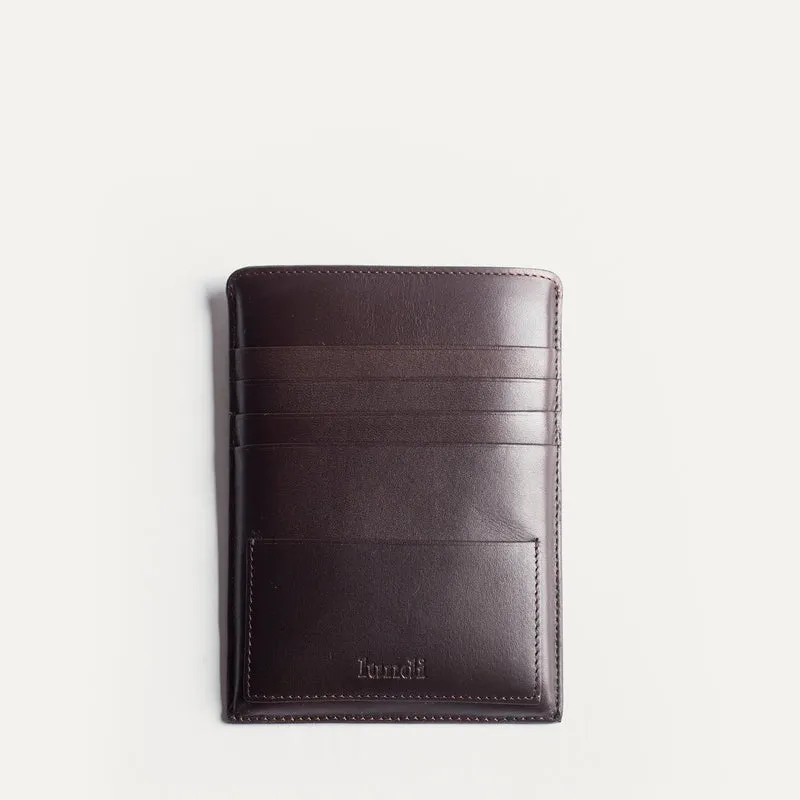 Porte passeport en cuir ~ FLETCHER - MARRON