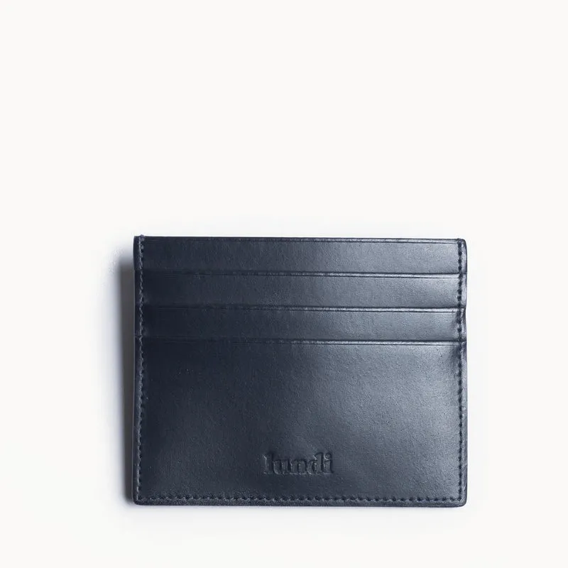 Porte-cartes en cuir lisse ~ KARL - MARINE
