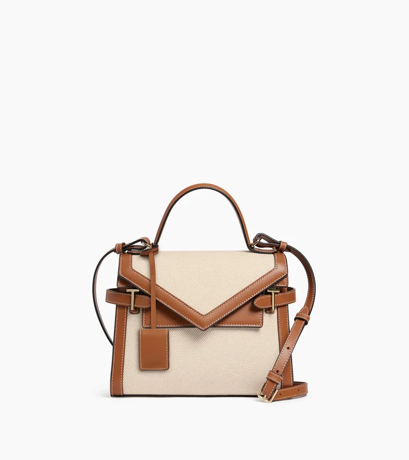 Sac Emilie double rabat Le Tanneur Toile Coton et Cuir