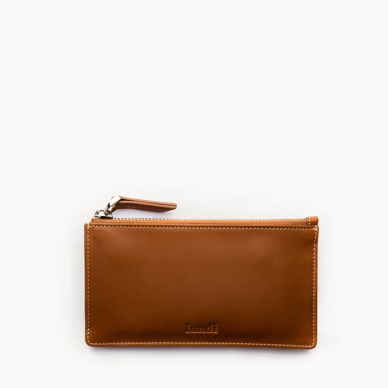 Portefeuille en cuir lisse ~ WINCH - COGNAC