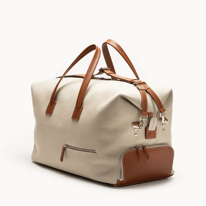 Sac de voyage ~ REMINGTON ~ Toile Beige & cuir Cognac