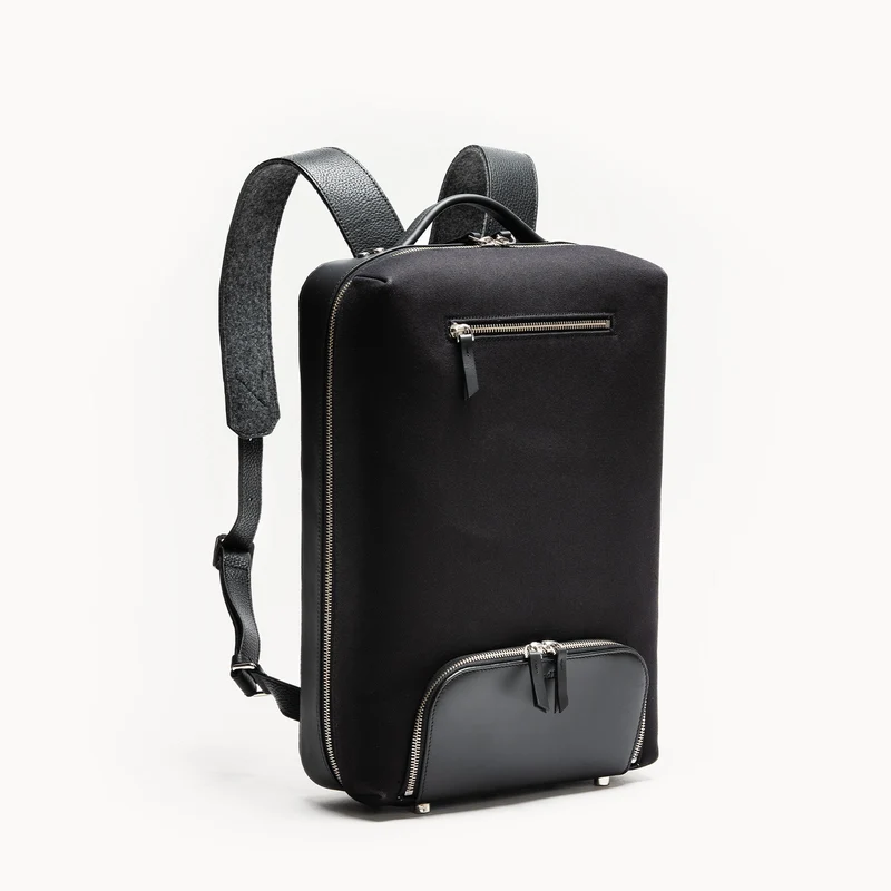 Sac à dos en toile et cuir ~ RUBENS - NOIR
