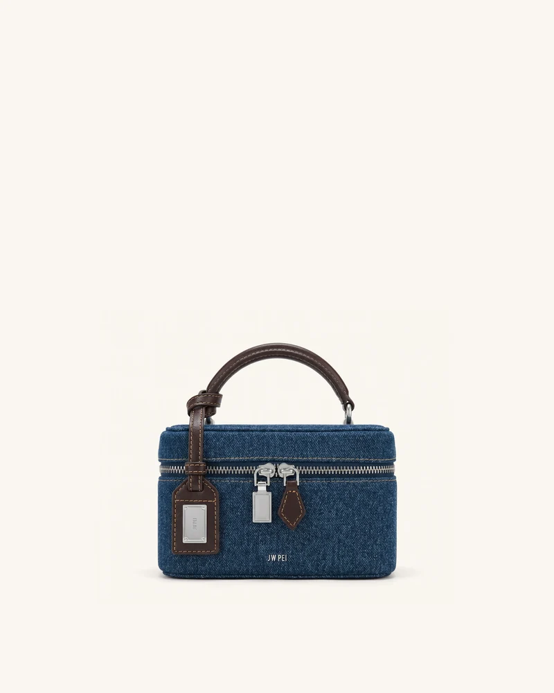 Cleo Sac à main forme boîte - Jean bleu foncé