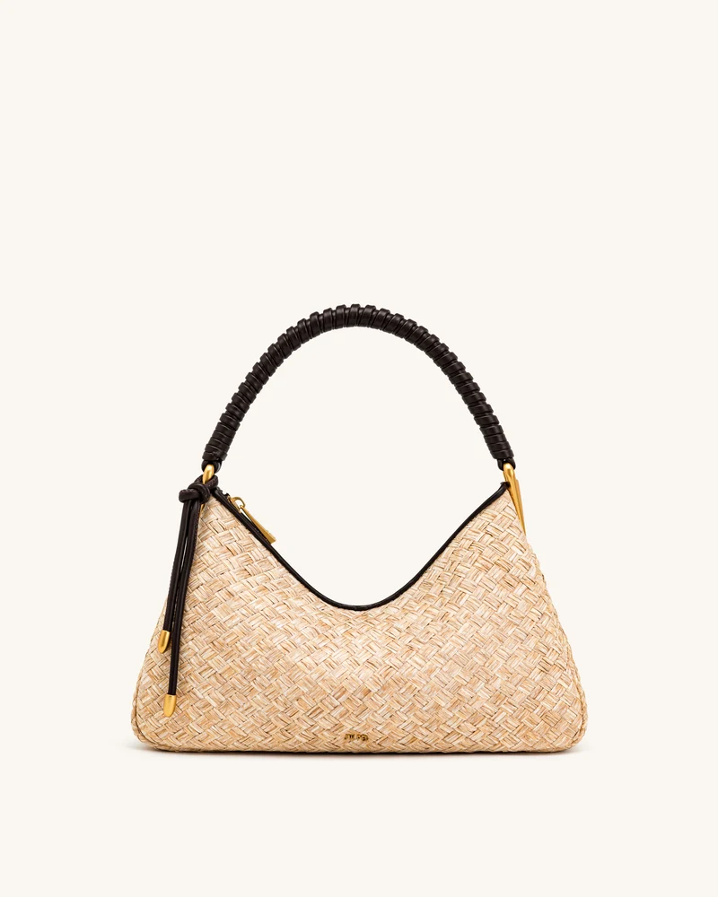Lorena Sac porté épaule en faux paille - Marron
