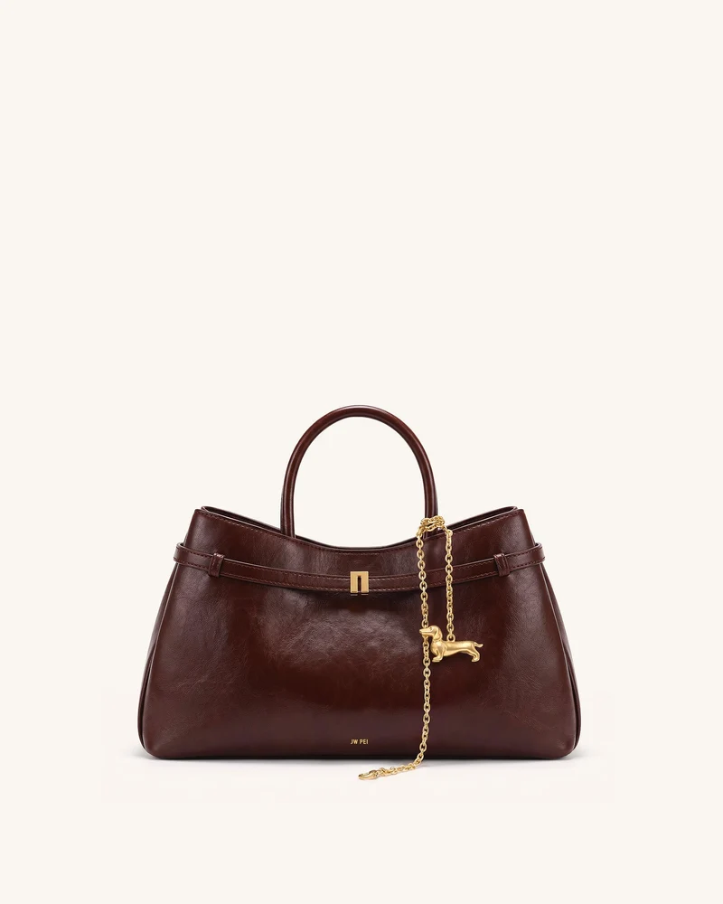 Maeve Sac cabas à breloque teckel - Bordeaux foncé