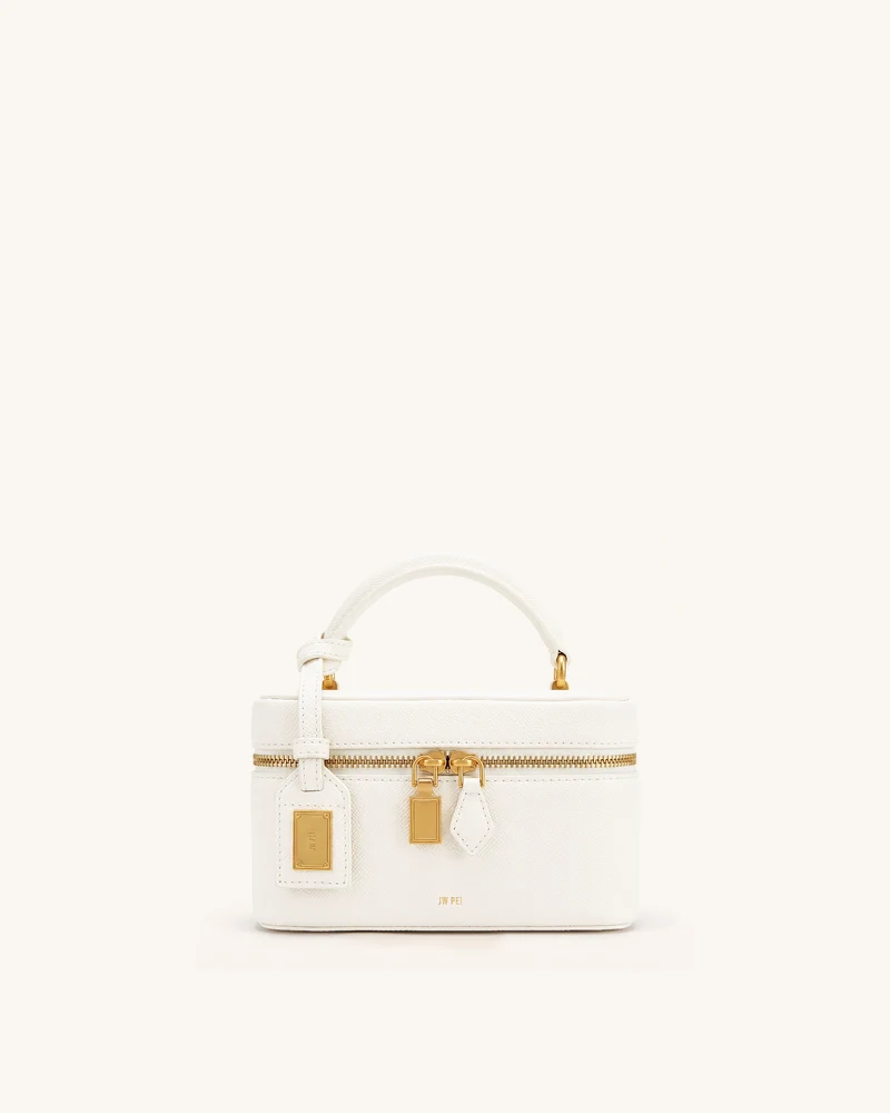 Cleo Sac boîte à poignée supérieure - Blanc cassé