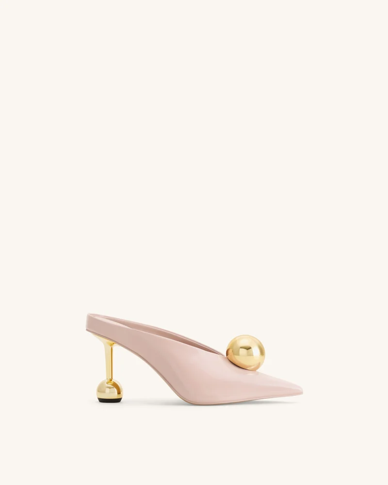 Mules à talon Sofia - Rose poudré