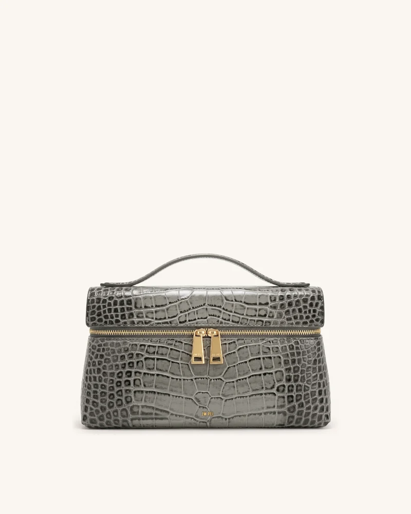 Thea Sac à poignée supérieure - Gris effet croco