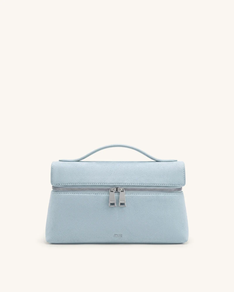 Thea Sac à poignée supérieure en faux daim - Bleu clair