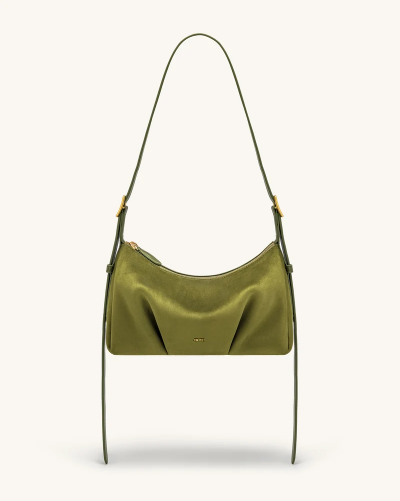 Loriette Sac bandoulière en suédine - Vert olive