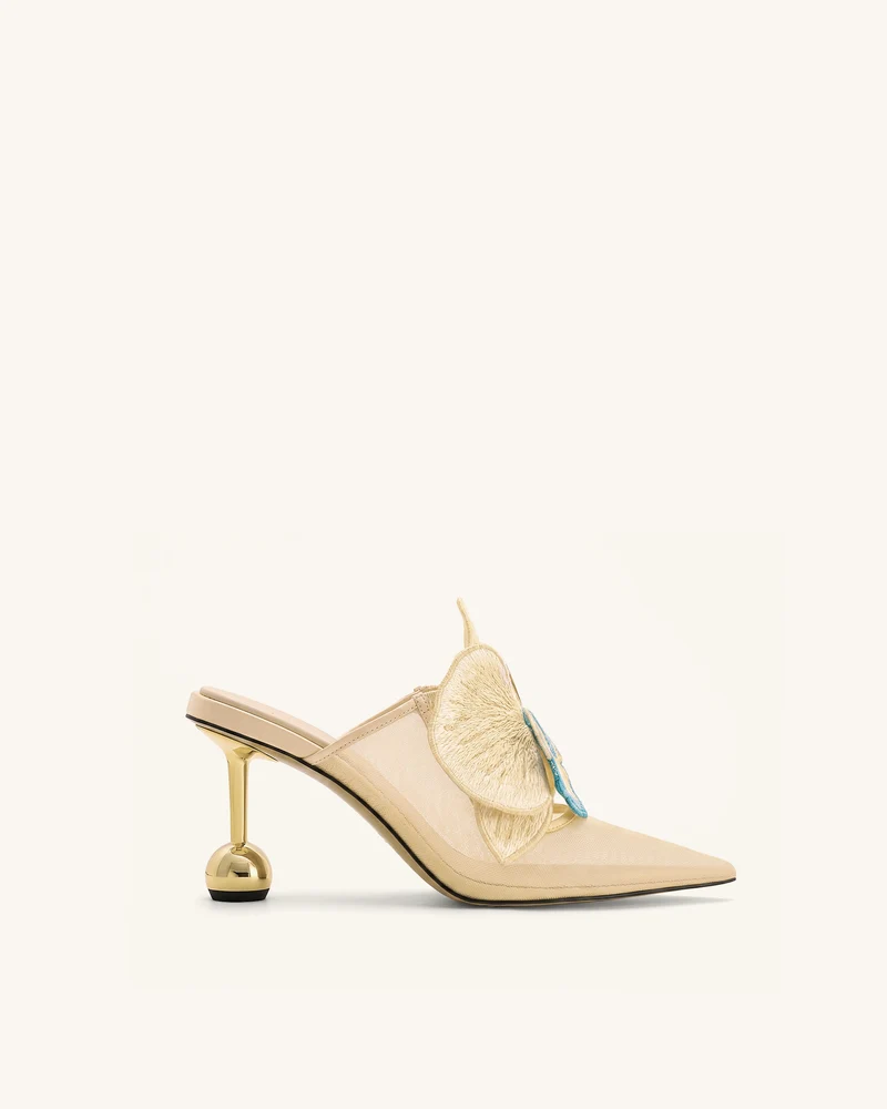 Sofia Mules à talon sphère orchidée - Beige