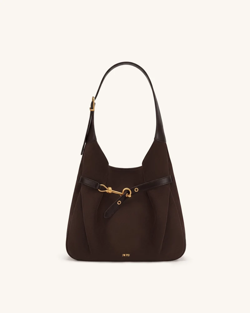 Alina Sac hobo en faux suède - Marron chocolat