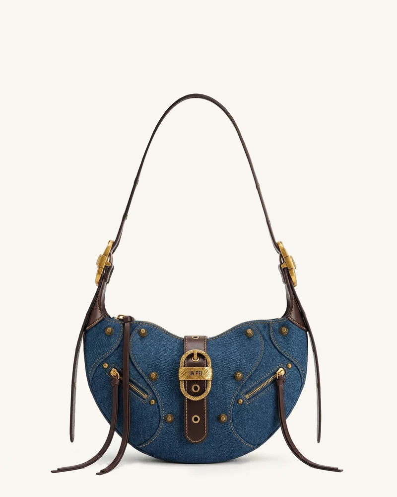 Tessa Sac bandoulière clouté - Denim bleu