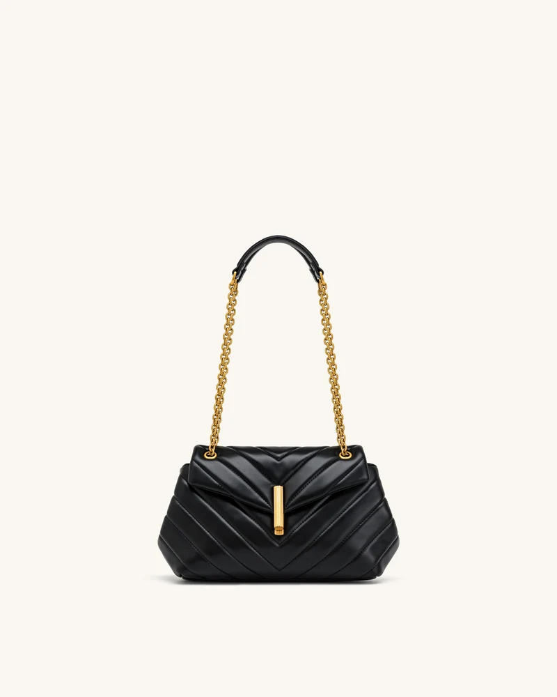 Valerie Sac porté épaule matelassé à rabat et chaîne - Noir