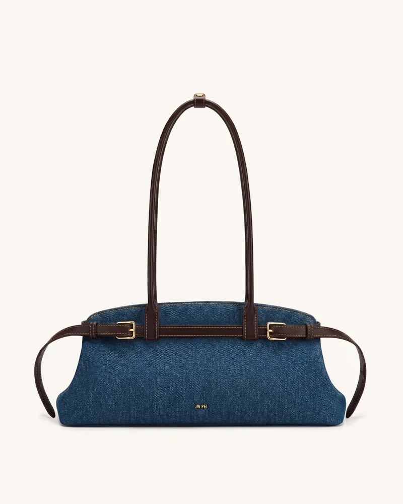 Sac bandoulière est-ouest avec détail de ceinture Arden - Denim bleu