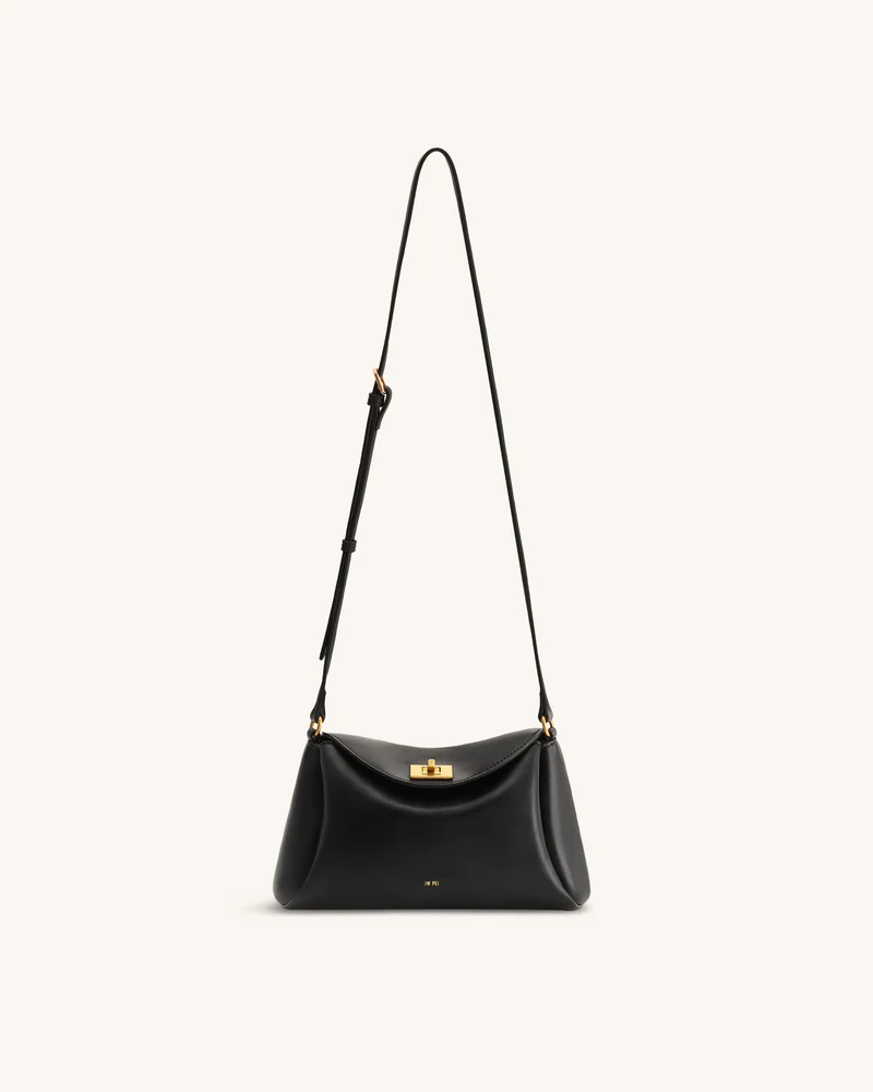 Sac bandoulière Greta à fermeture tournante - Noir