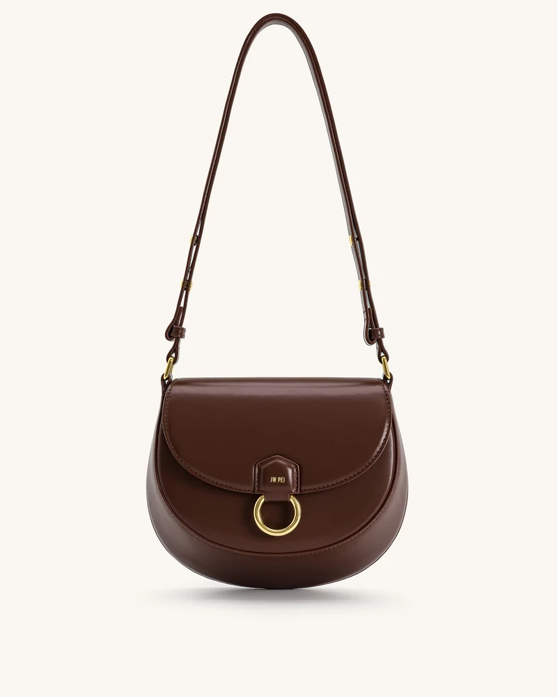 Diana Sac besace à rabat anneau - Marron