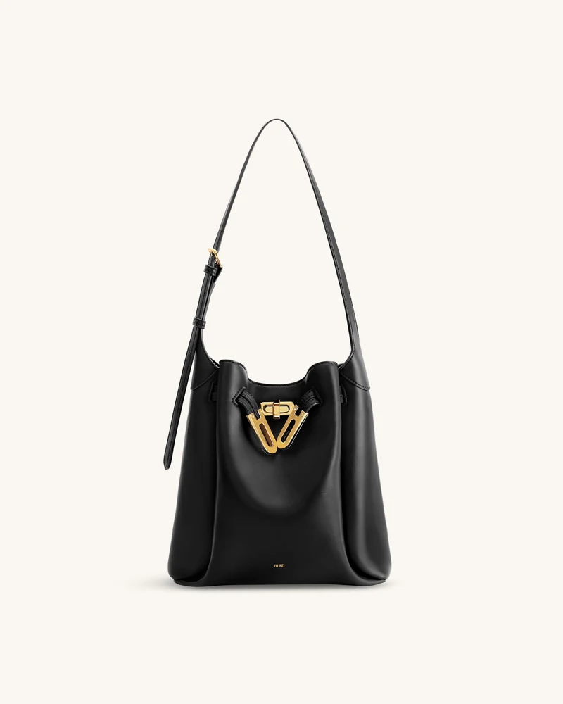 Sac hobo à double boucle Charlene - Noir