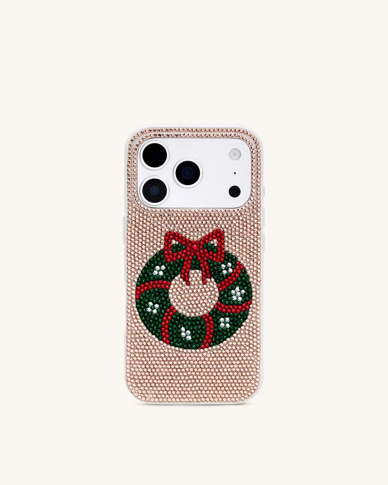 Holiday Coque de téléphone couronne scintillante - Or