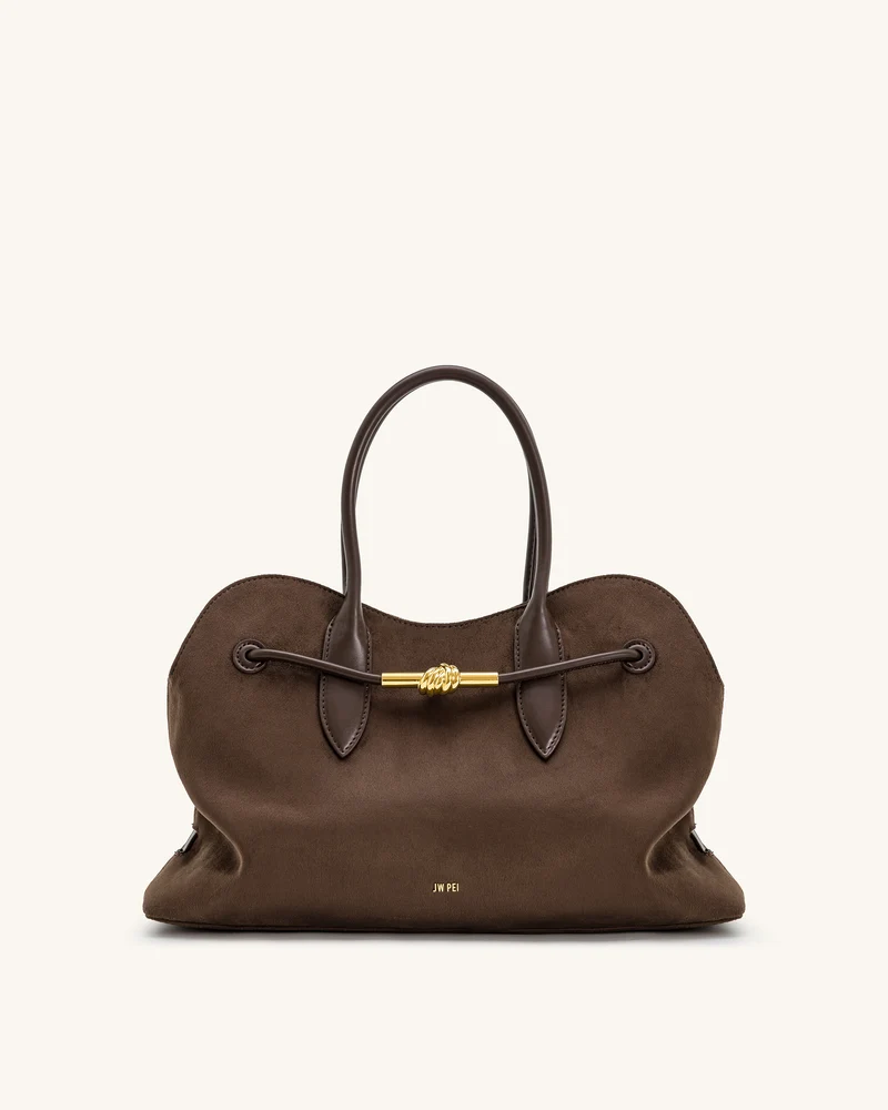 Adele Sac cabas à nœud de corde métallique - Marron moka