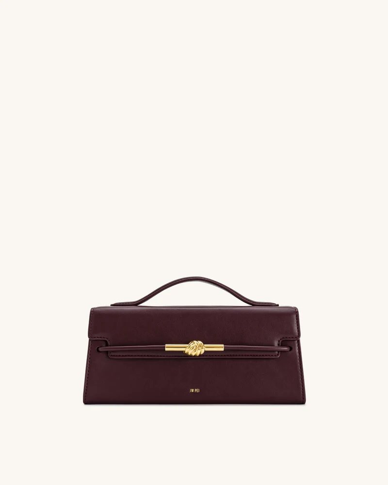 Sac à anse supérieure Nœud de corde métallique Lena - Bordeaux intense