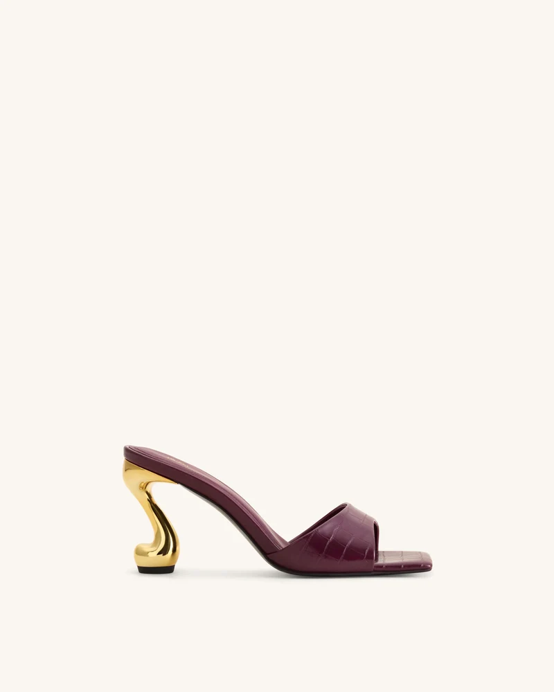 Hannah Mules à talons effet croco - Bordeaux