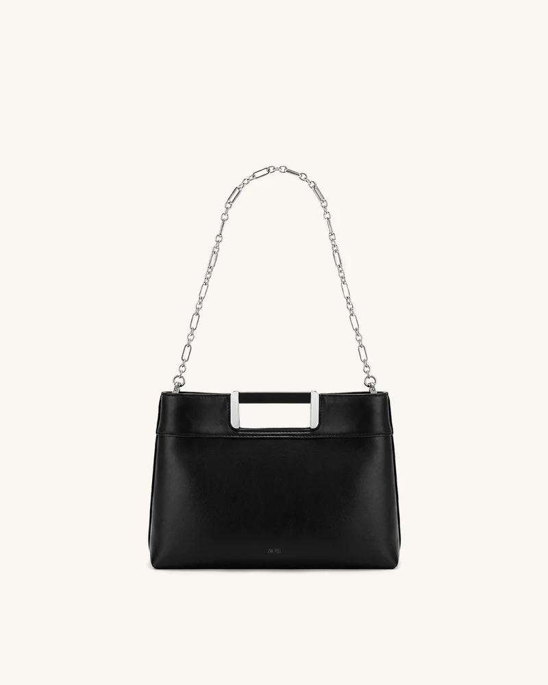 Elodie Sac à main à poignée chaîne - Noir