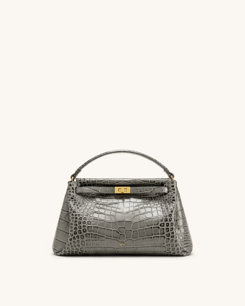 Carmen Sac à main aspect crocodile - Gris