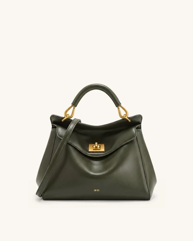 Lucia Sac à main classique à poignée supérieure - Vert olive foncé