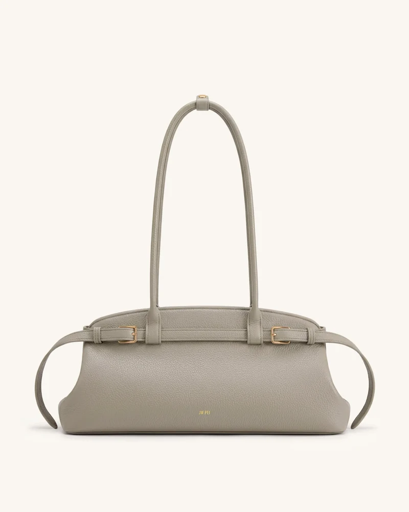 Sac bandoulière est-ouest avec détail de ceinture grainé Arden - Taupe
