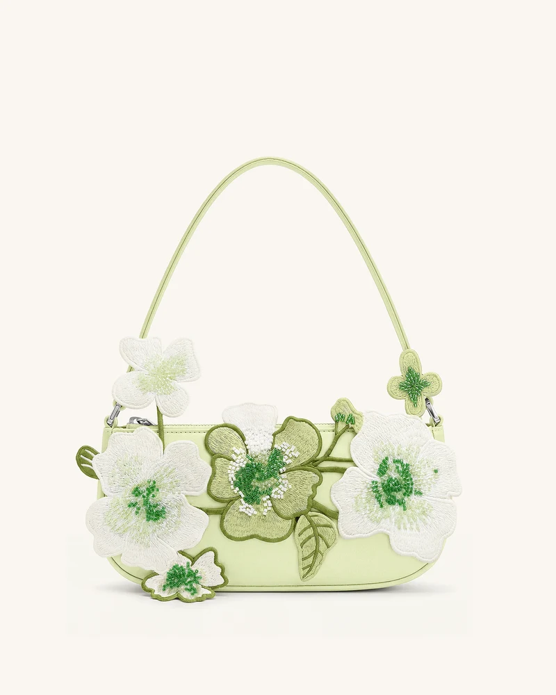 Sac bandoulière orné de perles Leona - Vert clair