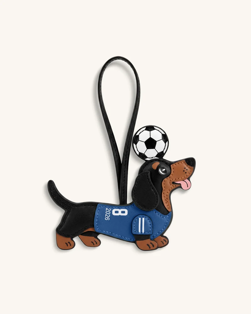 Breloque Sac Maillot de Foot Teckel Coupe du Monde - Bleu
