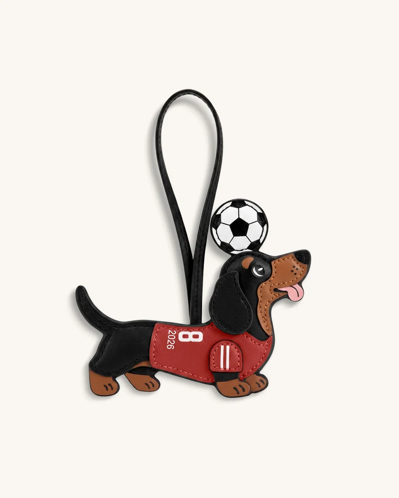 Breloque Sac Maillot de Foot Teckel Coupe du Monde - Rouge