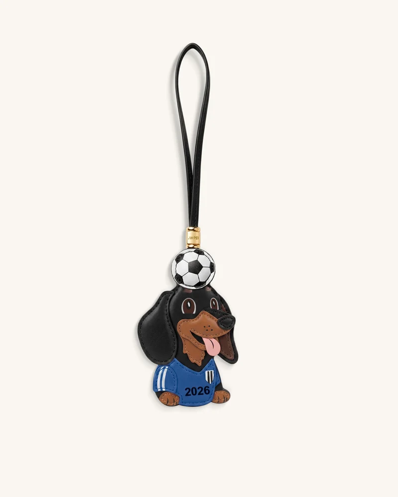Breloque Sac Ballon de Foot Teckel Coupe du Monde - Bleu