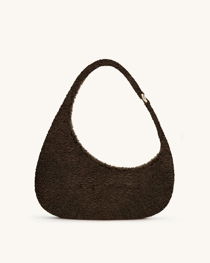Harlee Sac bandoulière en fausse fourrure - Brun foncé