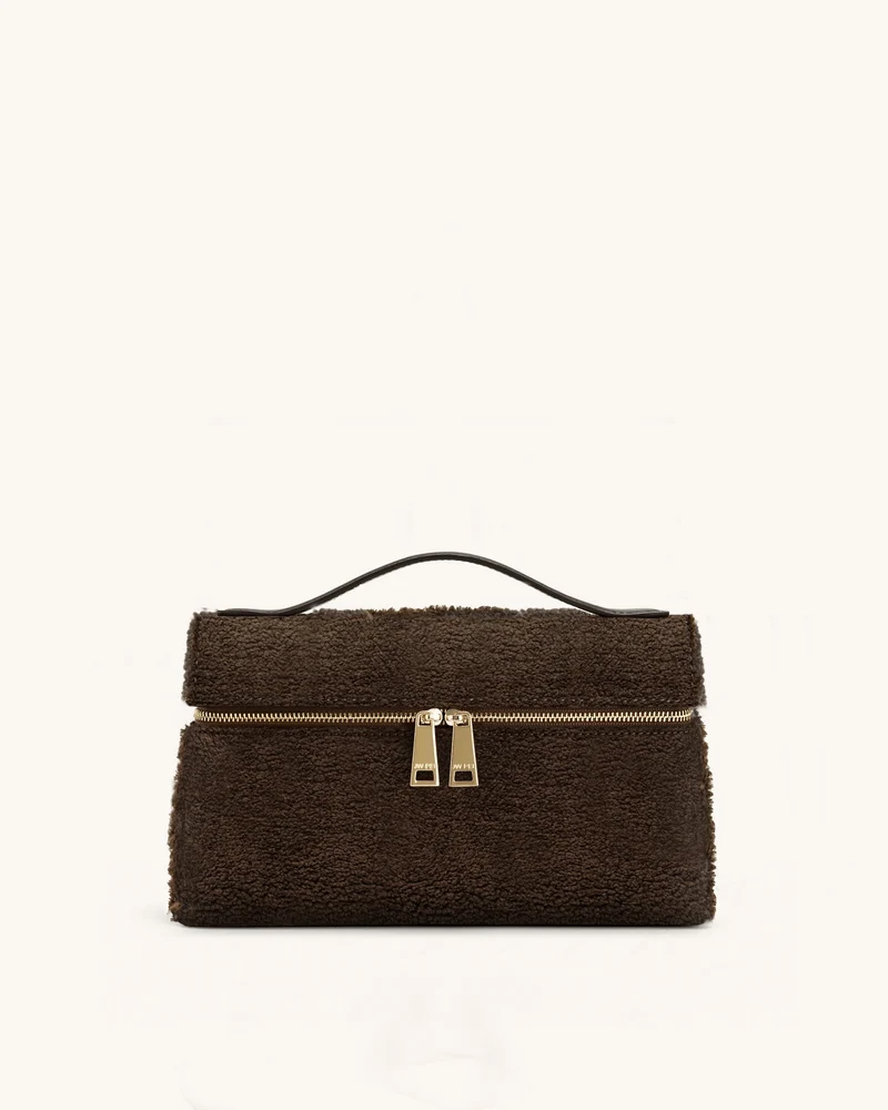 Thea Sac à poignée supérieure en fausse fourrure - Brun moka