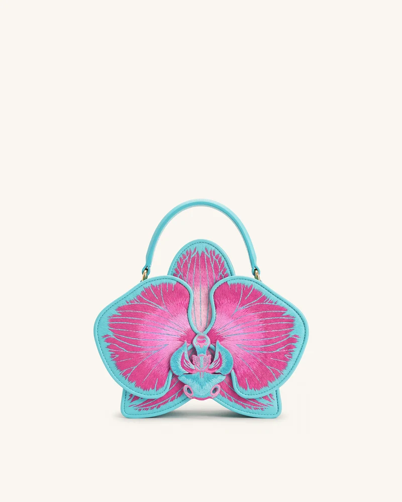 Flora Sac à poignée supérieure en forme d'orchidée - Rose Bleu