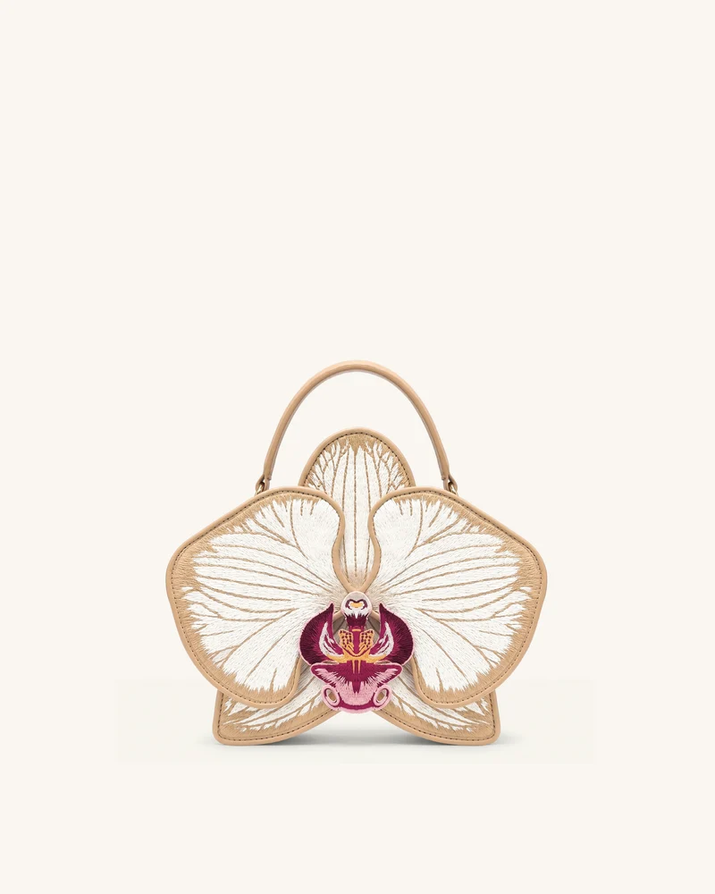 Flora Sac à poignée supérieure en forme d'orchidée - Champagne