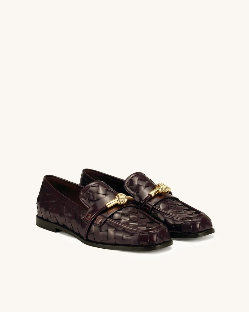 Elowen Mocassins tissés à mors - Bordeaux