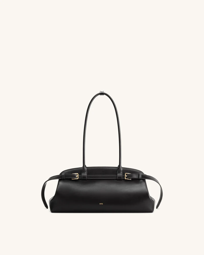 Arden Sac à bandoulière format horizontal avec détail ceinture - Noir