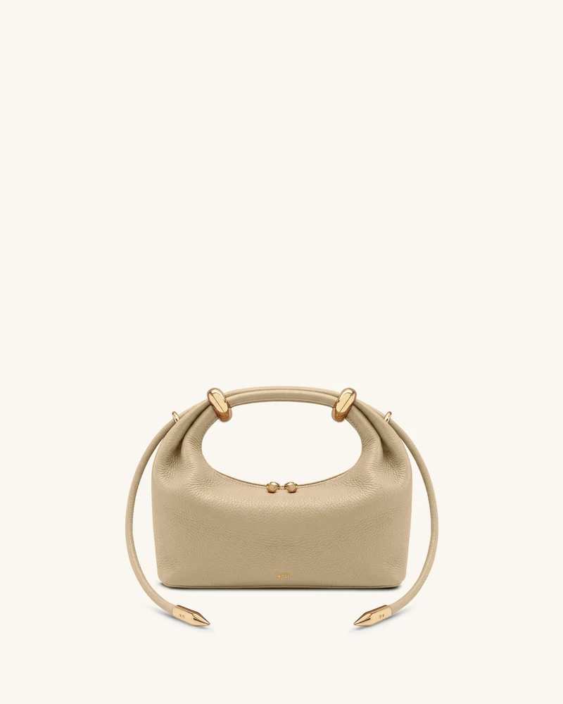 Ellie Sac à main à poignée supérieure orné d'un anneau métallique - Beige
