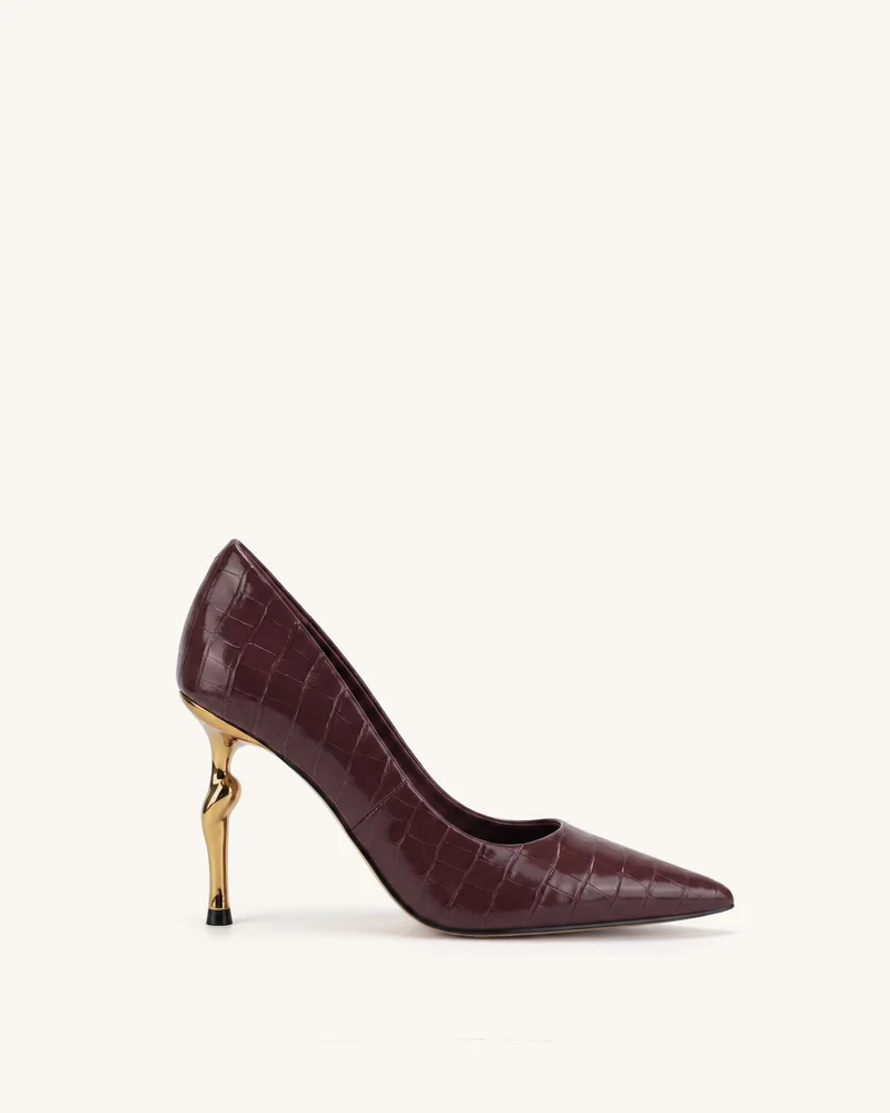 Hazel Talons à effet croco - Bordeaux