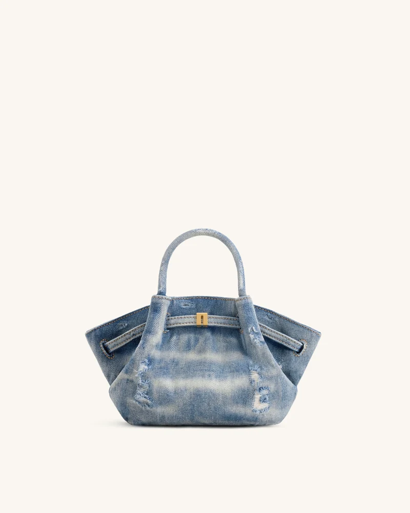 Hana Mini Sac Cabas en Denim - Bleu