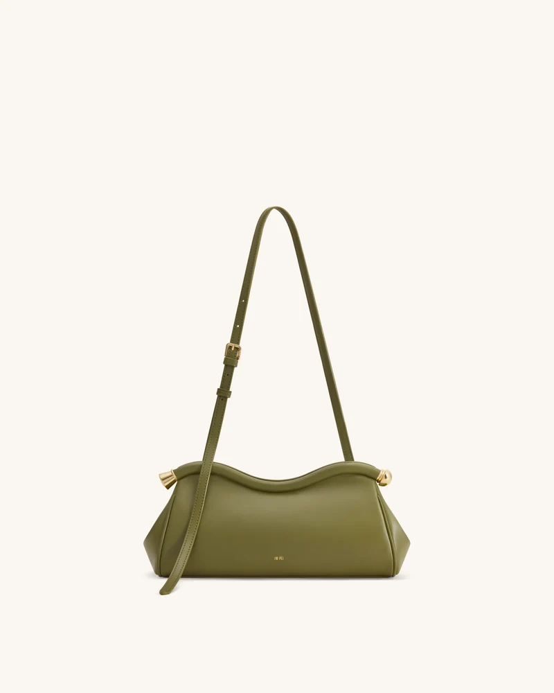 Naomi Sac à Bandoulière Incurvé - Vert Olive