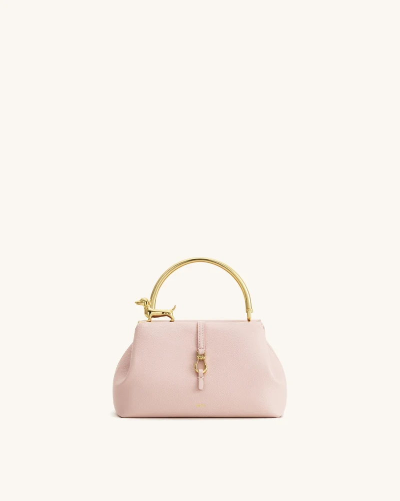 Bruna Sac à main à poignée supérieure métallique Teckel - Rose clair