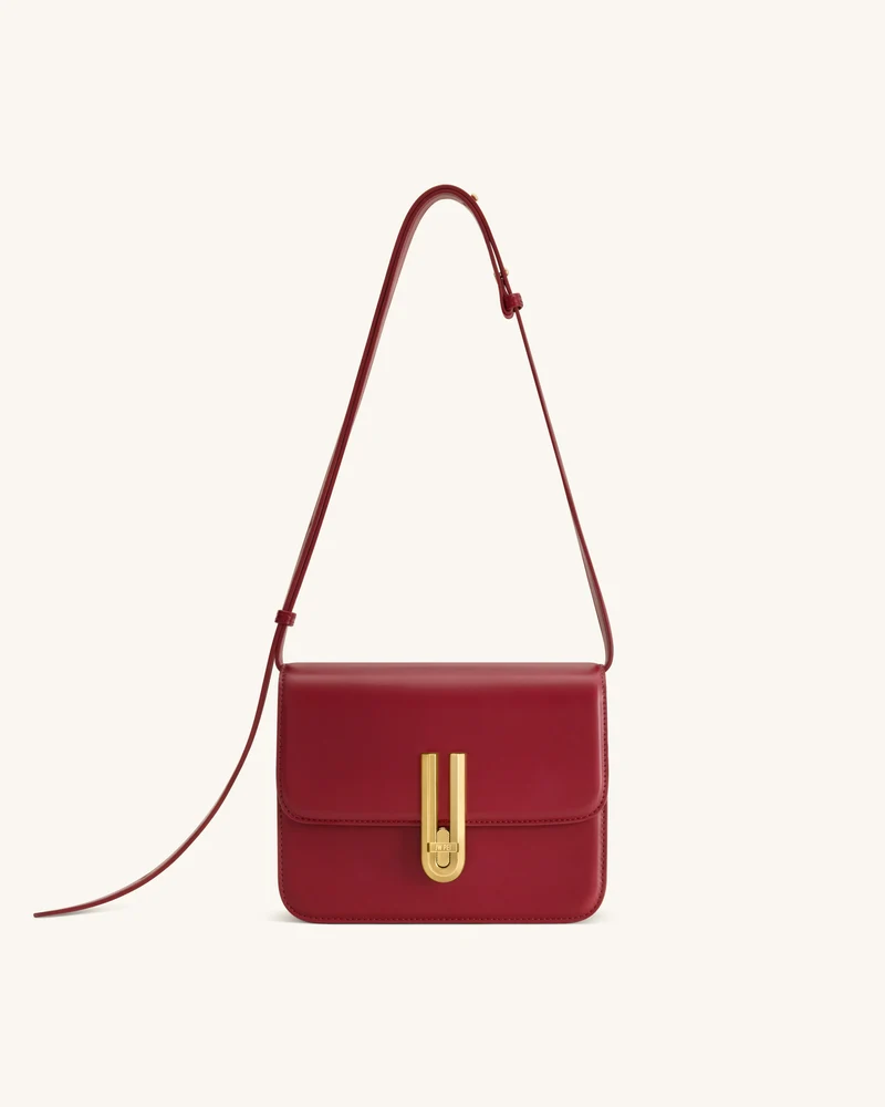 Evania Sac porté épaule à fermoir - Rouge