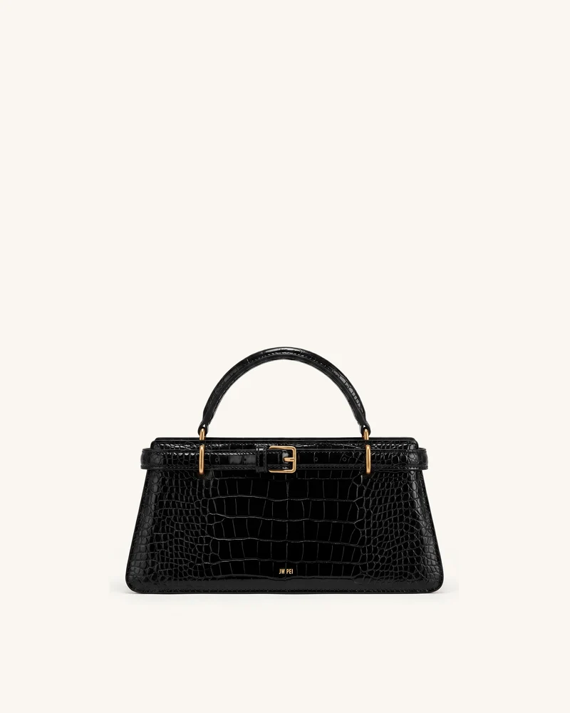 Elena Sac porté main classique - Croco noir