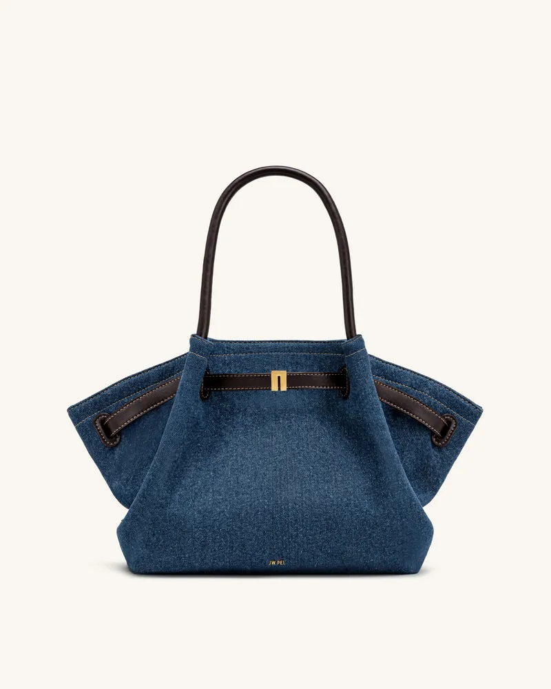 Hana Sac cabas moyen en jean - Denim bleu