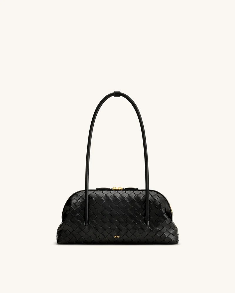 Aveline Sac à bandoulière texturé tissé - Noir